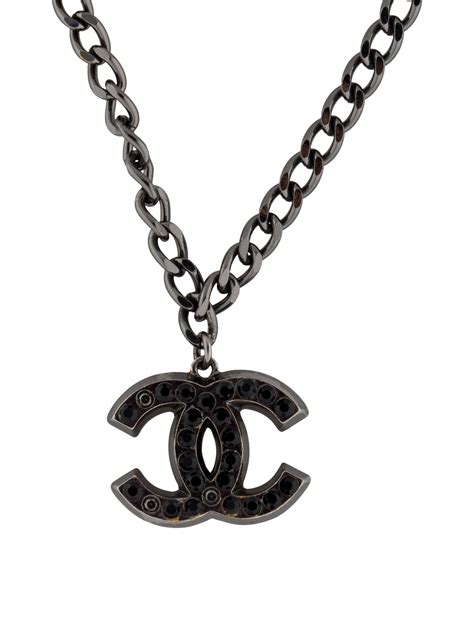 chanel pendant black|genuine chanel necklace.